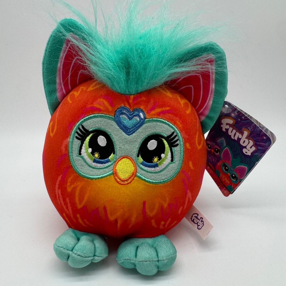 Hasbro Furby Coral Plush Stuffed Toy Orange Teal 6" Toy Factory NWT